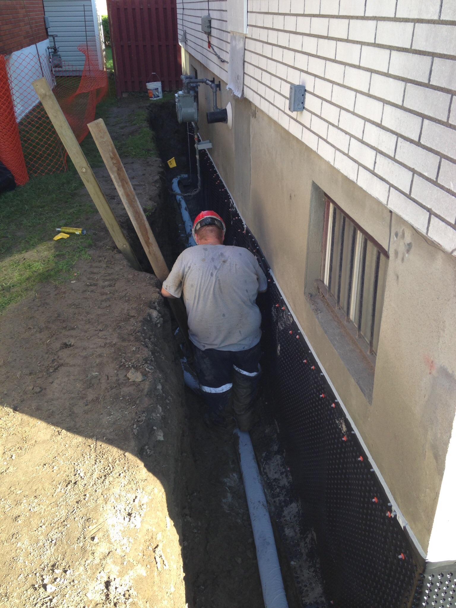 A recent residential waterproofing job in the Ottawa, ON area